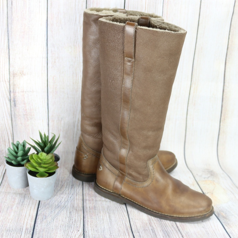 Frye Celia Tall Shearling Boots - 7